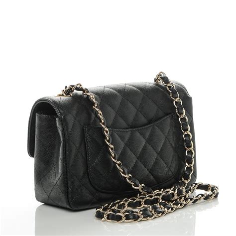 CHANEL Caviar Quilted Mini Rectangular Flap Black